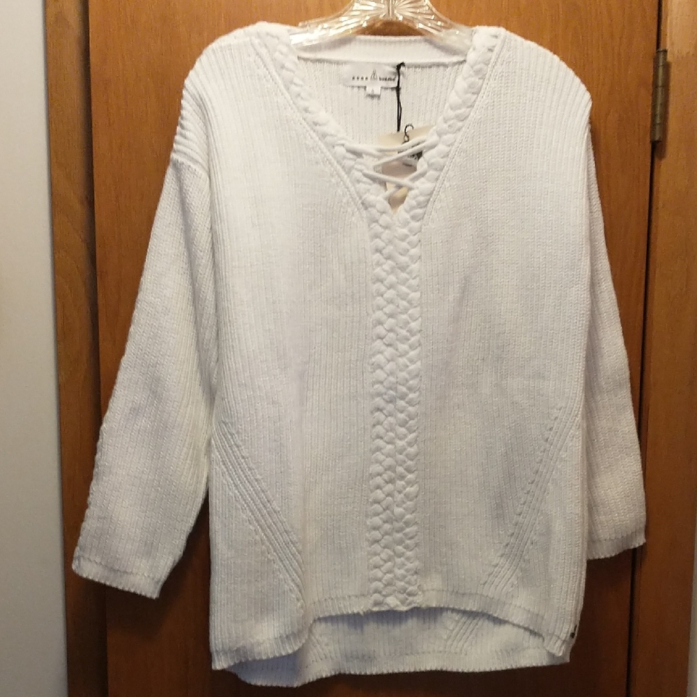 Neon Buddha White Cotton Sweater